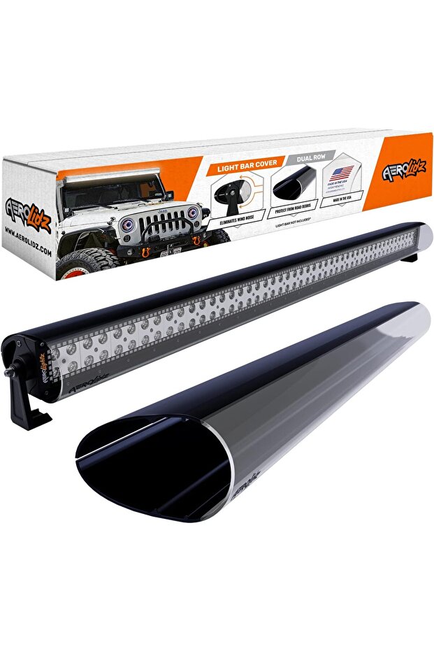 Aerolids Light Bar Cover Wind Noise Eliminator, 50"-52",Clear, Dual Row