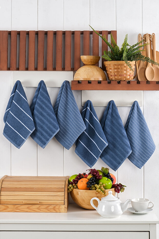 Clover Set of 6 Hand and Face Towels 30X50Cm | Kitchen Towel | Cotton |