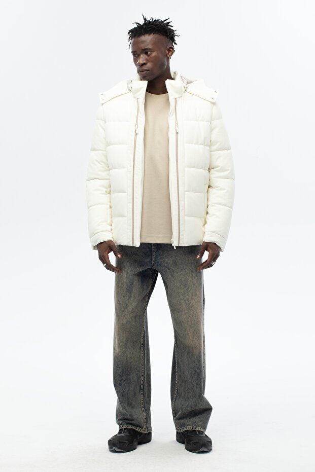 Hooded Water and Windproof Patterned Technical Coat - 2