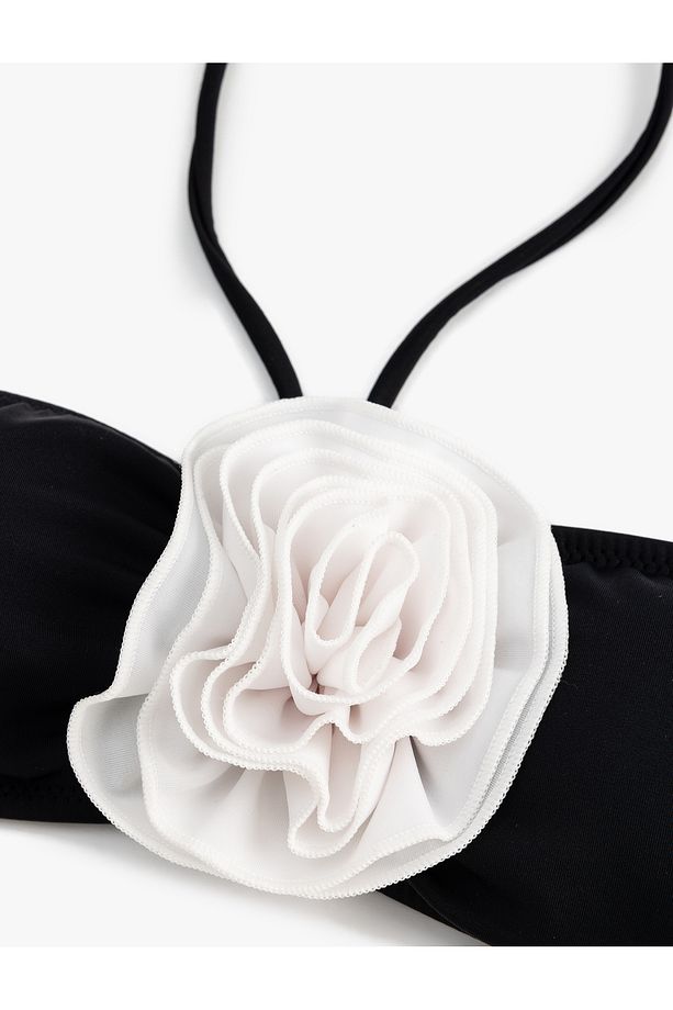 Çiçek Aplike Detaylı Straplez Bikini Üstü - 2