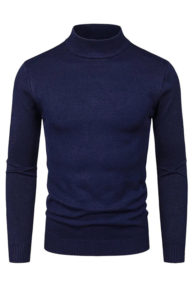 Half-Necked Textured Knitting Sweater