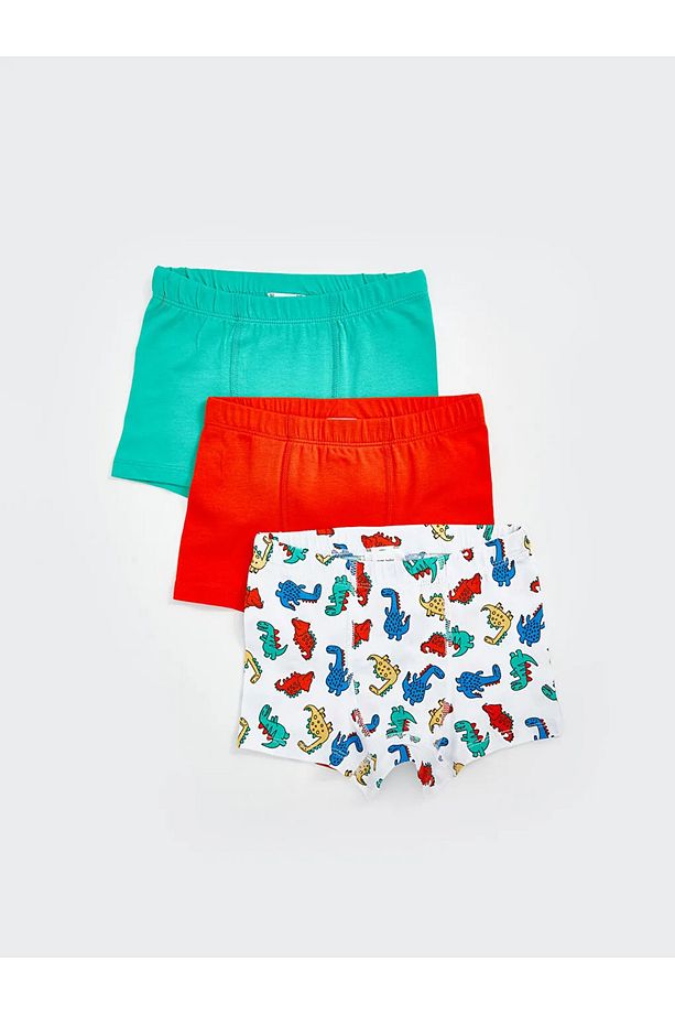 LCW baby Ekru Beli Lastikli Erkek Bebek Boxer 3'lü - 1