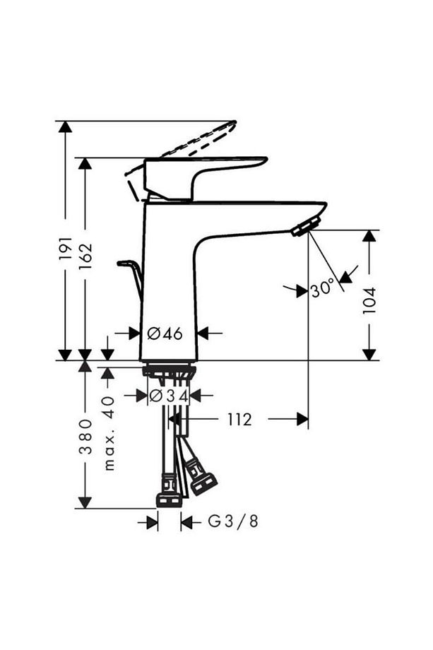 Hg Talis® E Tek Kollu Lavabo Bataryası 110 Mat Siyah - 71710670 - 2