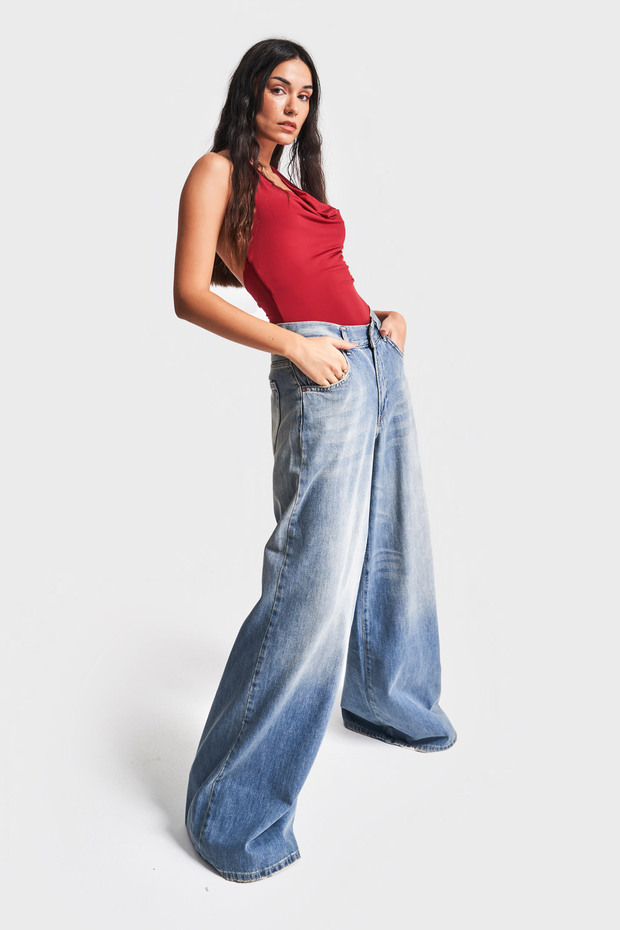 Kadın T.Kot Rengi 2S532 Palazzo Fit Denim - 6