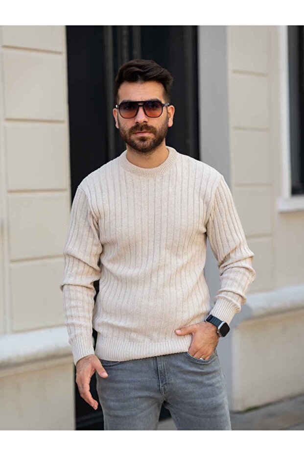 Crew Neck Knitwear Men's Sweater