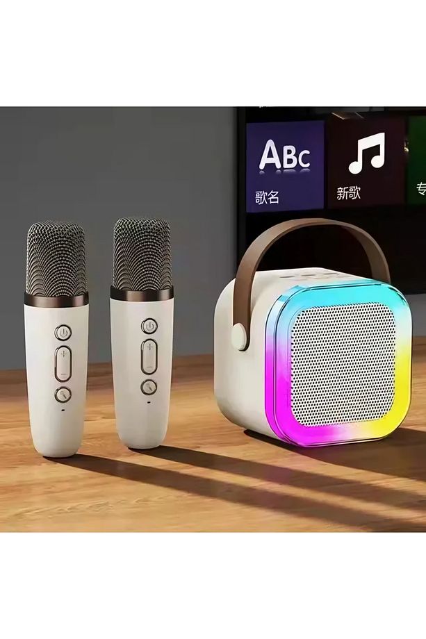 Mini Taşınabilir Rgb Karaoke Tek Mikrofonlu Bluetooth Kablosuz Hoparlör Radyo K12 - 5
