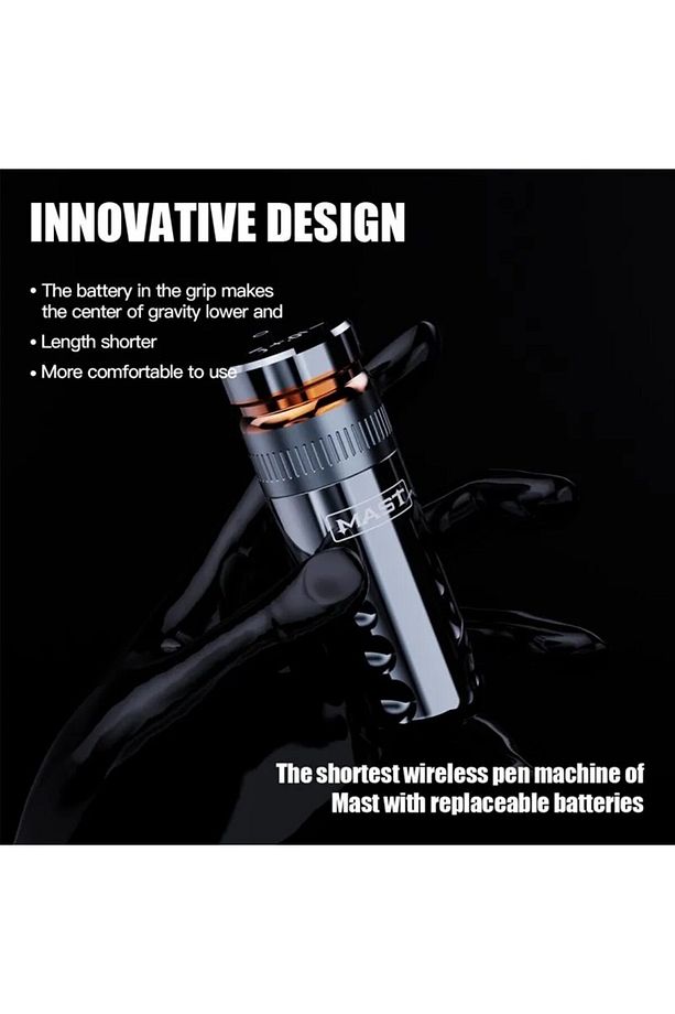 Racer Wireless Tattoo Pen Machine Red Shortest Machine With 4.0mm Strokes Two Replaceable Batte - 1