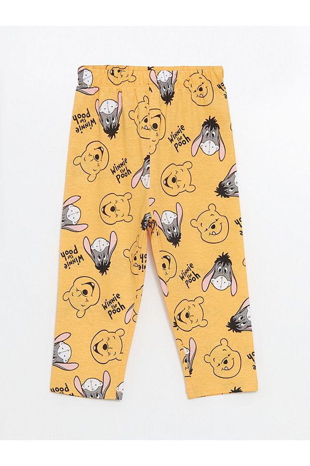 LCW baby Sarı Polo Yaka Winnie the Pooh Baskılı Erkek Bebek Pijama Takımı - 8