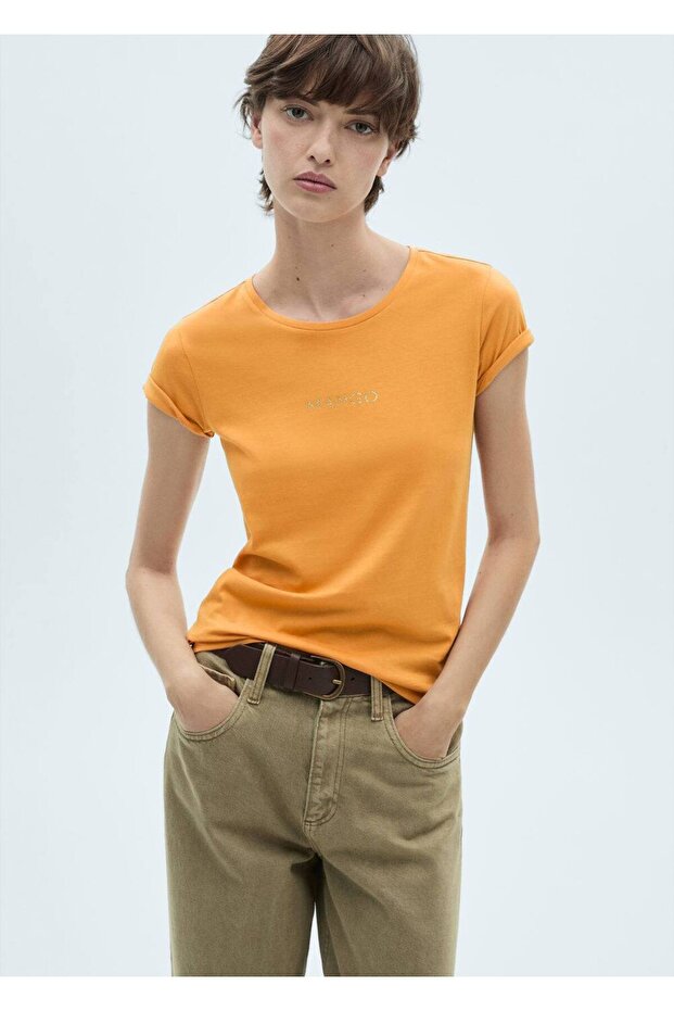 %100 pamuklu, logolu tişört - 1