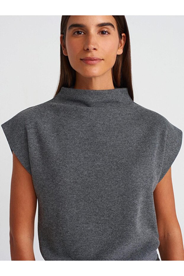 Yumuşak Dokulu Örme Süveter-Antrasit - 2