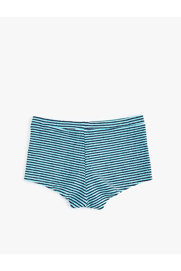 Çizgili Yüksek Bel Şort Bikini Altı - 2