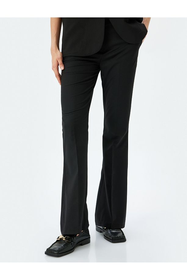 Slim Fit Cepli Ekstra Uzun Ispanyol Paça Kumaş Pantolon - 3