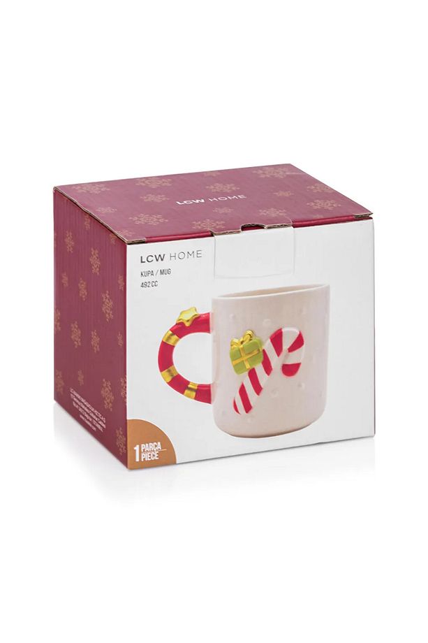 LCW HOME Beyaz Yılbaşı Temalı Seramik Kupa 492 Ml - 4