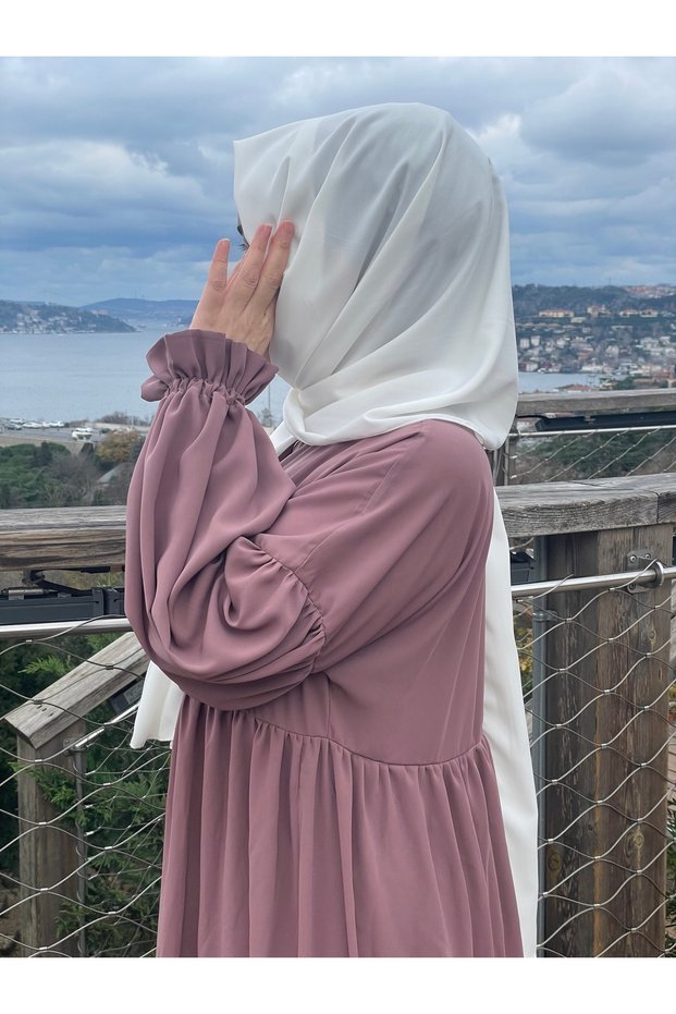 Women's Hijab Robe Ferace Medina Silk Dusty Rose