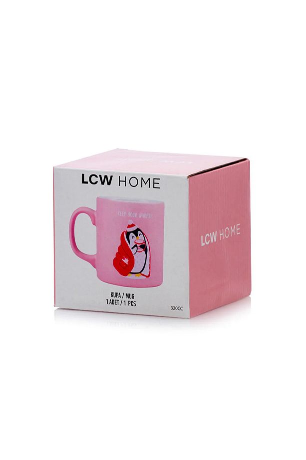 LCW HOME Pembe Baskılı Seramik Kupa 320 Ml - 4