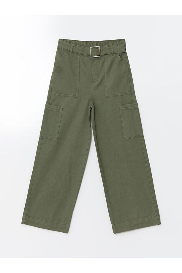LCW Beli Lastikli Kız Çocuk Kargo Pantolon - 3