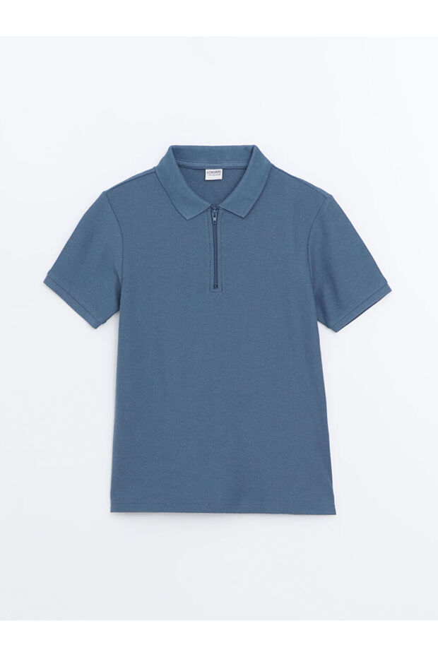 Lcw Kids Polo Neck Textured Boys T-Shirt
