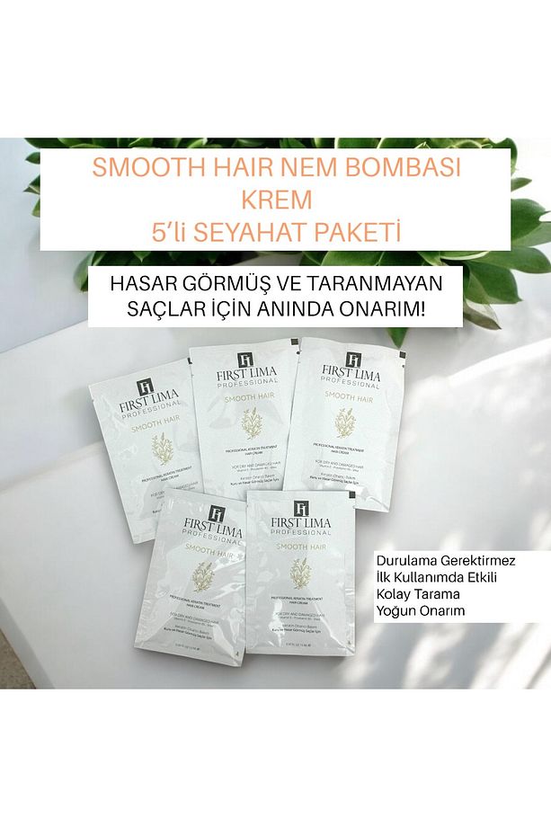 Smooth Haır Nem Bombası Krem Seyahat Paketi Kuru Ve Hasarlı Saçlar Için Anında Onarım 5*15 ml - 3