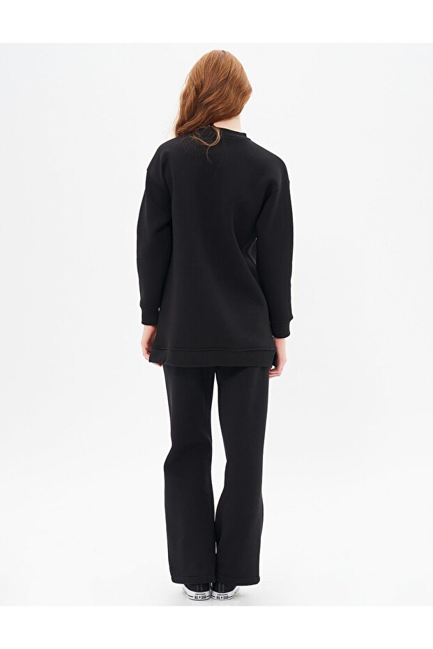 Zero Neck 3 Thread Sweatshirt Black - 6