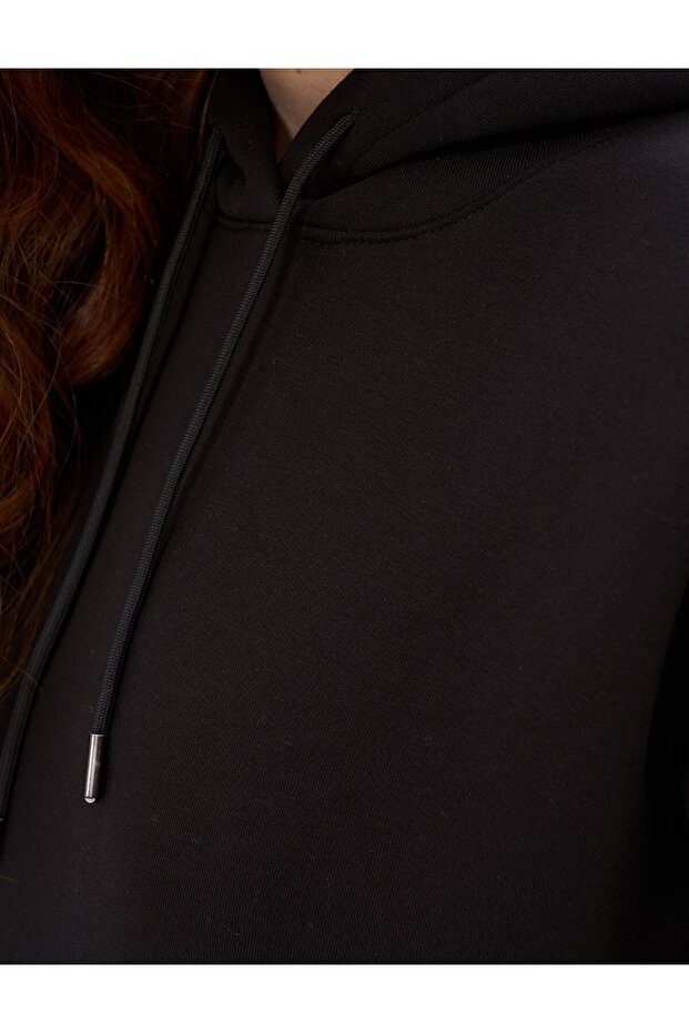 Kapüşonlu Sweatshirt Siyah - 8
