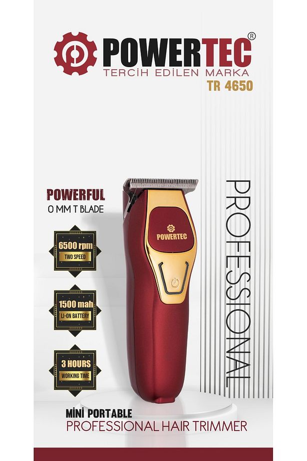 TR-4650 Mini Profesyonel Tıraş Makinesi (Türkiye'nin en küçük profesyonel makinesi)Type-C Hızlı Şarj - 4