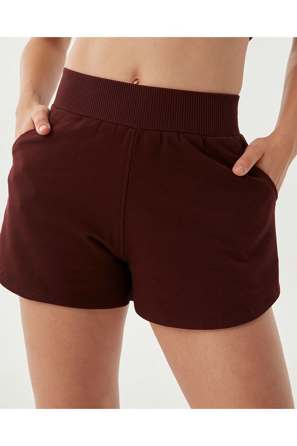 Kestane Bel Lastikli Ayarlanabilir Sweatshort Şort - 3