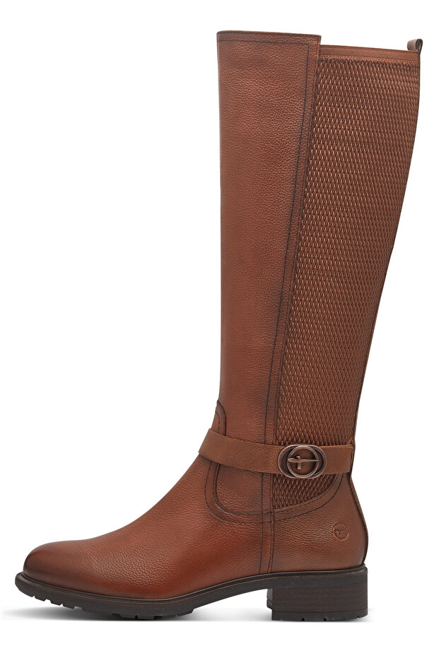 Damen Elegante Stiefel 1-25618-43 Braun 305 Cognac Kunstleder ve TOUCH-IT - 3
