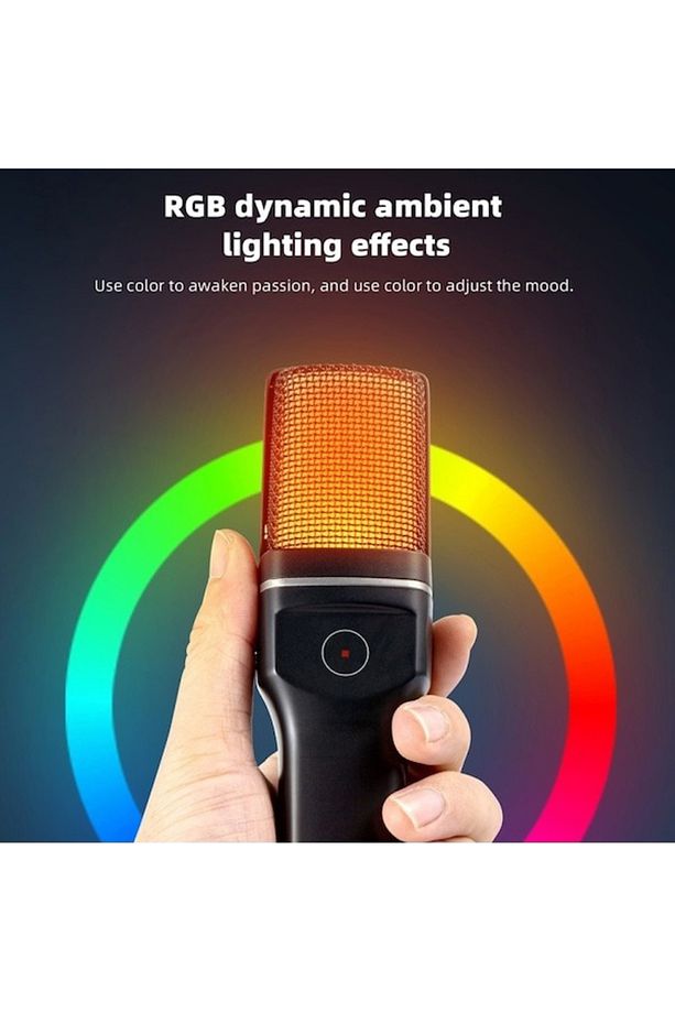 RGB Kablosuz Bilgisayar Mikrofon 20-20kHz ANC Gürültü Engelleme Profesyonel Podcast Mikrofon SF-777W - 3