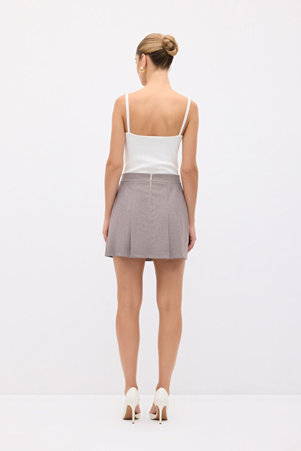 Pileli Mini Etek - 6