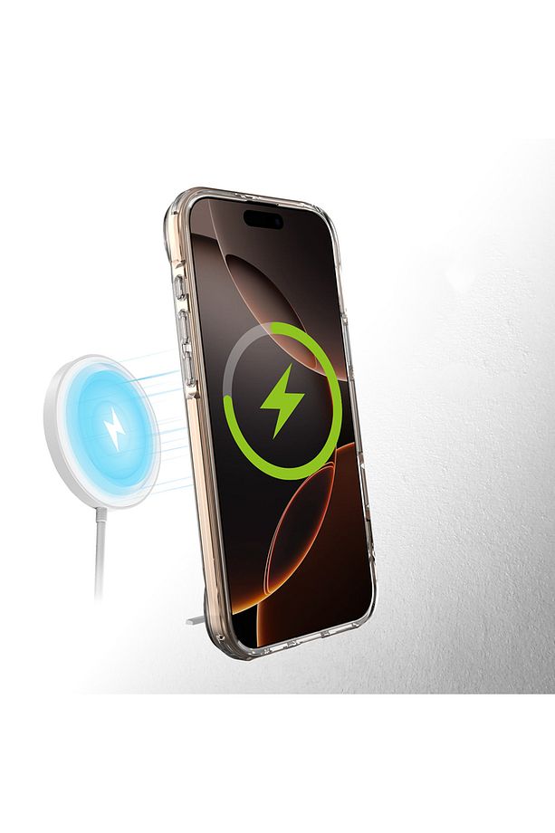 İphone 16 Pro Max Kılıf Şeffaf Magsafe Şarj Özellikli Köşe Korumalı Saklanabilir Standlı Sert Pc - 7