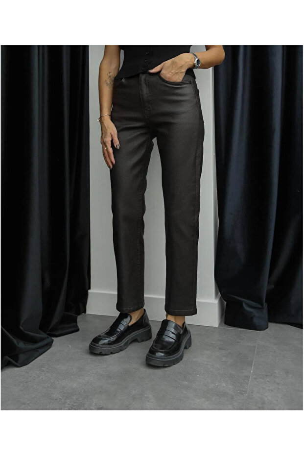 Black Waxed Jeans