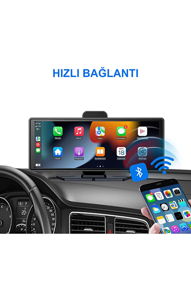 Yeni model Kablosuz Carplay Android Auto tak çalıştır 10.2 İnç Çift Kameralı kayıt yapar Multimedya - 5