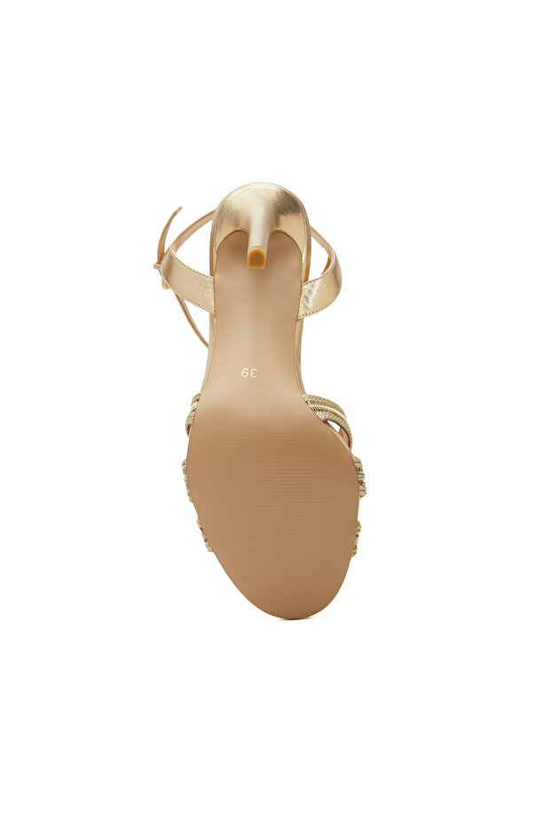 Gold Kadın Deri Sandalet - 5