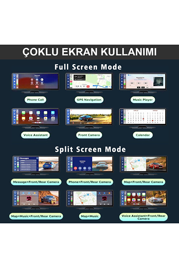 Yeni model Kablosuz Carplay Android Auto tak çalıştır 10.2 İnç Çift Kameralı kayıt yapar Multimedya - 6