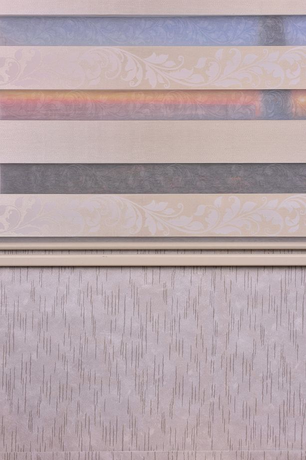 Krem Kendinden Desenli Etek Dilimsiz Ds 954-v1 Zebra Stor Güneşlik Perde - 4