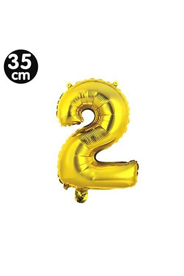 2 Number Foil Balloons Gold (35 cm)