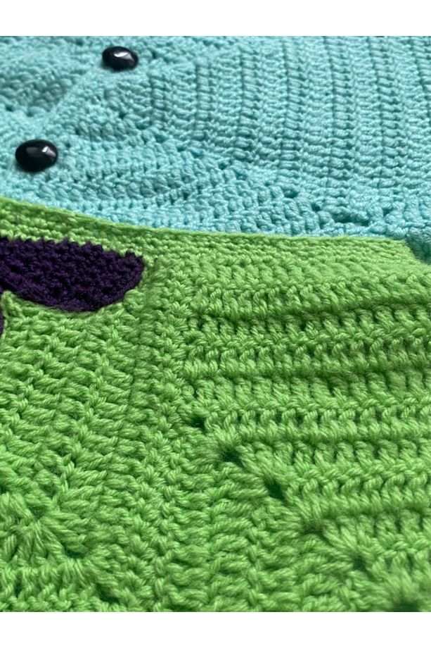 Unisex El Örgüsü Süngerbob & Patrick Yıldız Bebek Tulum ve Şort Seti - Şirin ve Renkli - 6
