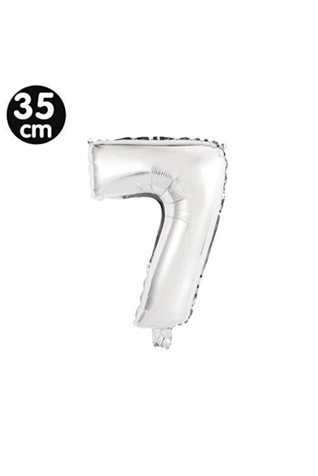 7 بالون رقم فويل فضي (35 سم)
