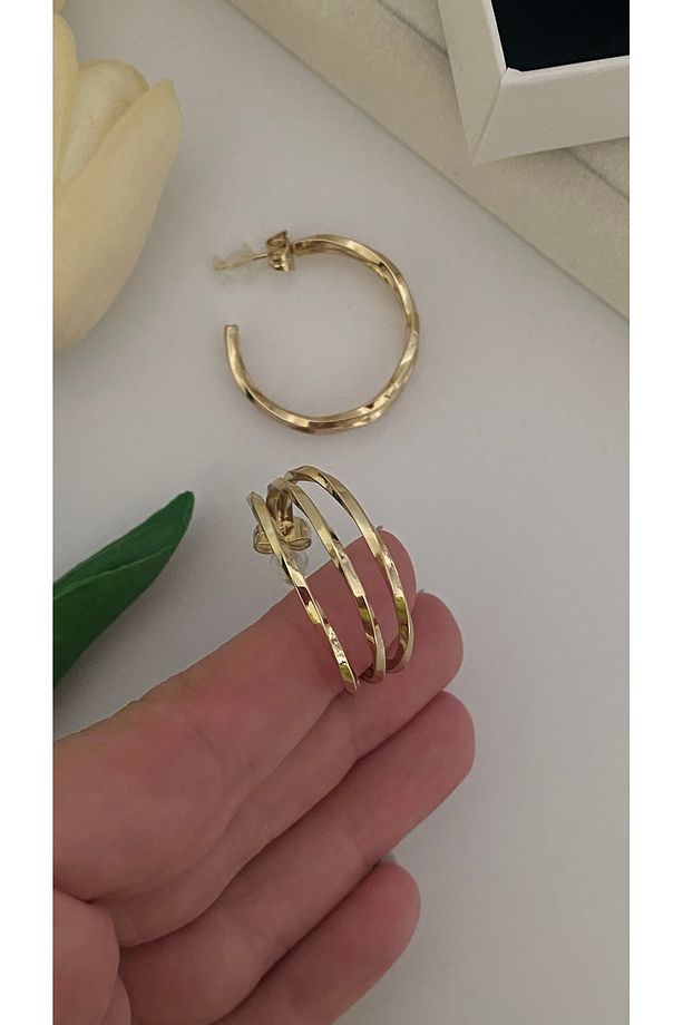 Xuping 14K Renginde Tek Delik Çoklu Görünüm Son trend kaliteli küpe - 5