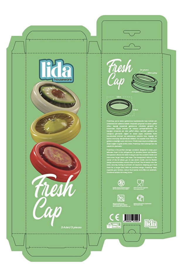 6 Pcs Fresh Cap Fruit Container - Reusable Onion Lemon Pacifier Preservation Box - 8