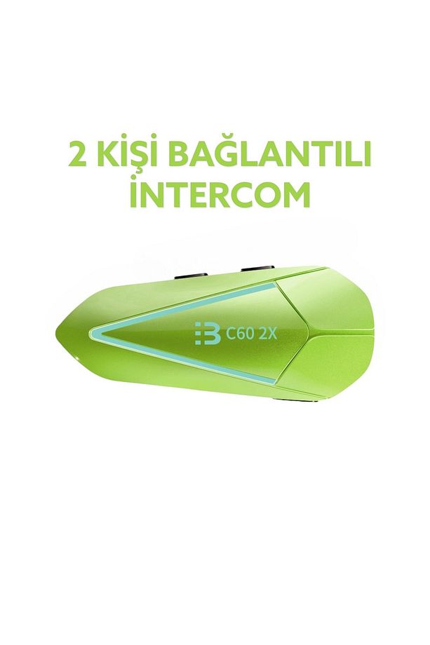 Yeni 2025 Model Yeni Sürüm C60-2x Bluetooth V5.3 Motosiklet Kask Kulaklık Rgb İntercom Telsiz Seti - 1