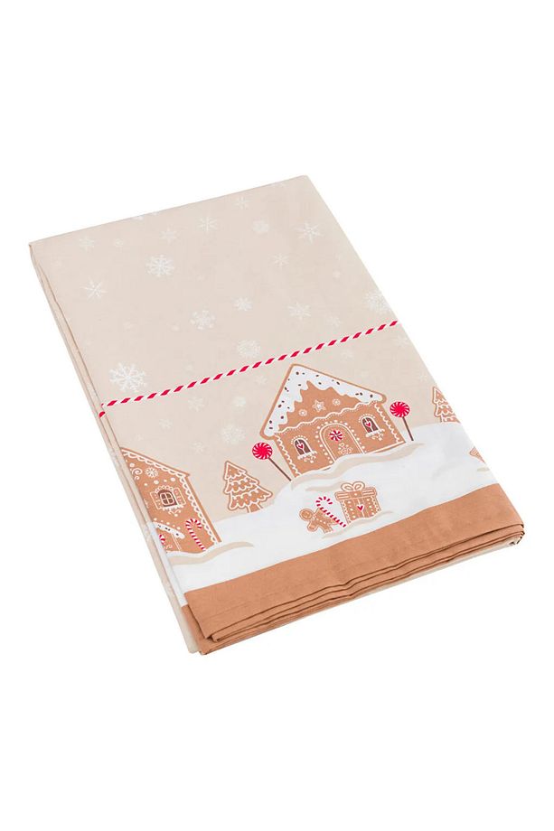 LCW HOME Bej Yılbaşı Temalı Masa Örtüsü 150x200 Cm - 5