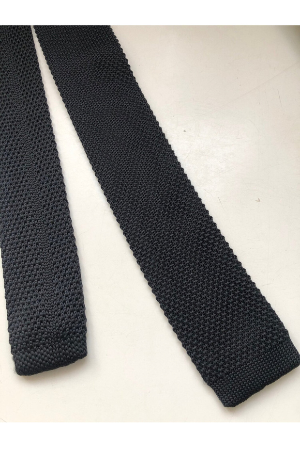 ERKEK ÖRME SİYAH KRAVAT - 4