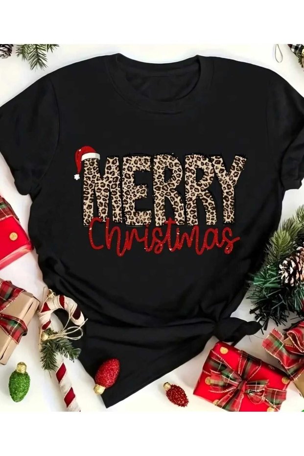 Women's / men's new year's themed red white t-shirt happy new years printed oversize loose new year
