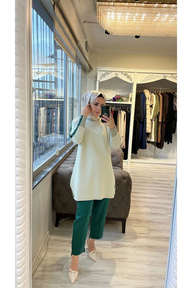 İNVEE 6867 Çağla Triko Tunik - 4