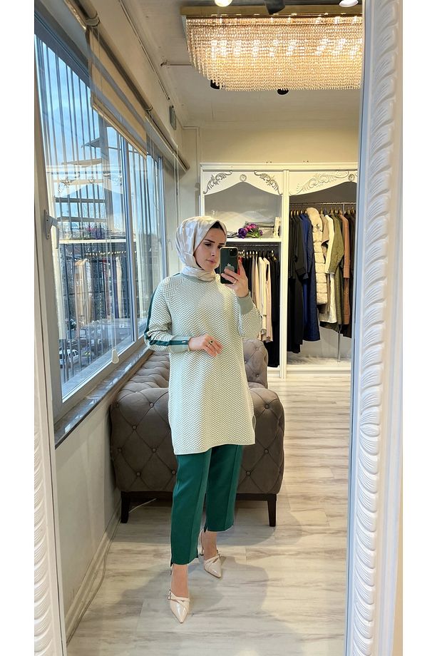 İNVEE 6867 Çağla Triko Tunik - 1
