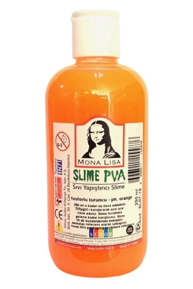 Slime Slaym Sıvı Yapıştırıcı Fosforlu Turuncu 250ml - 1