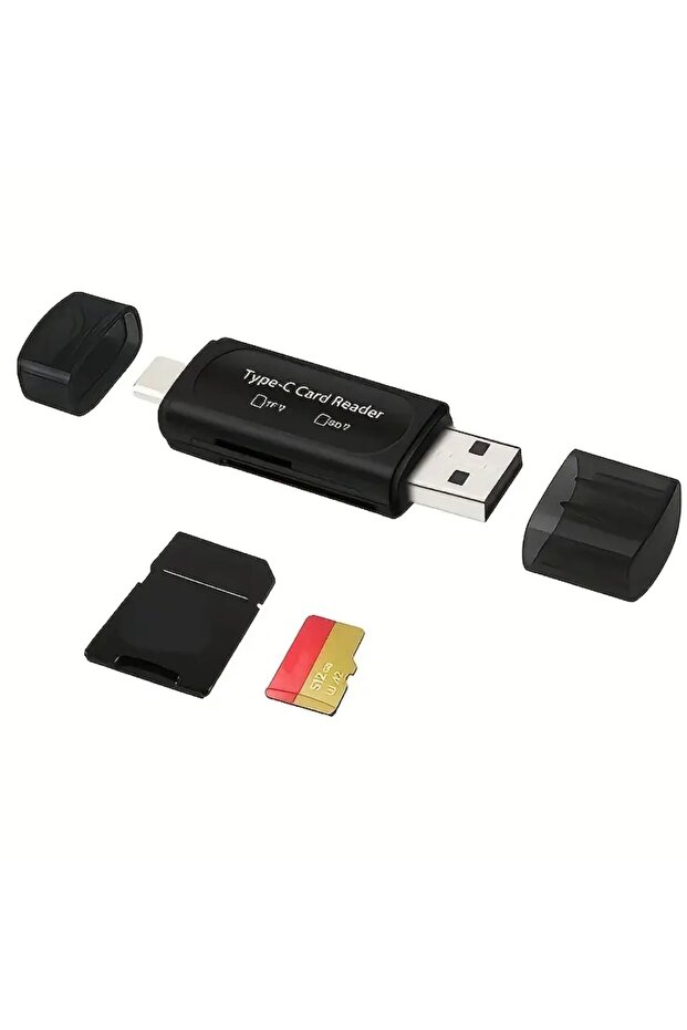 USB ve Type-C Kart Okuyucu – SD ve microSD - 2’si 1 Arada Hızlı Veri Transferi - 4