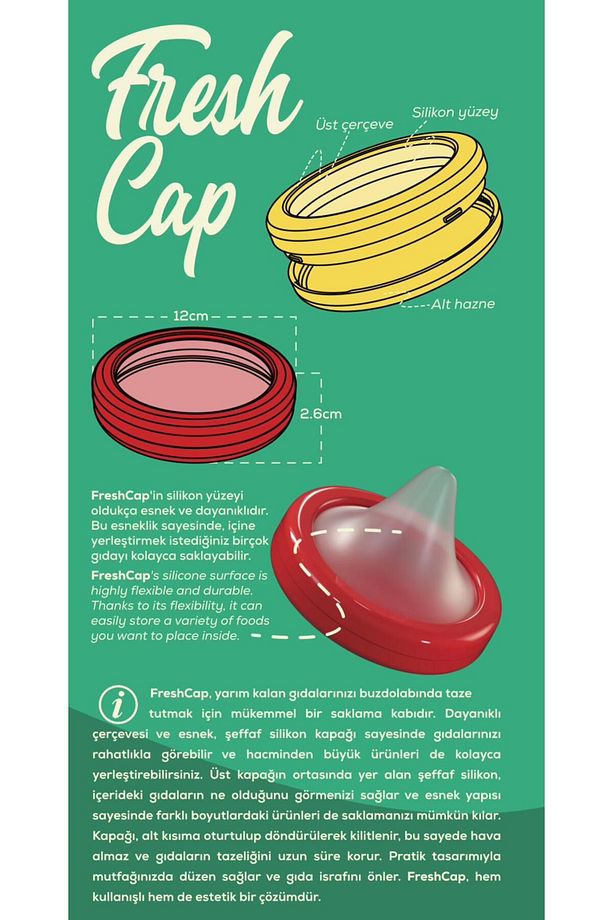 4 Adet Fresh Cup Kesilmiş Limon Elma vs Tazeliğini Koruyan Saklama Kabı Soğan Kutusu - 3