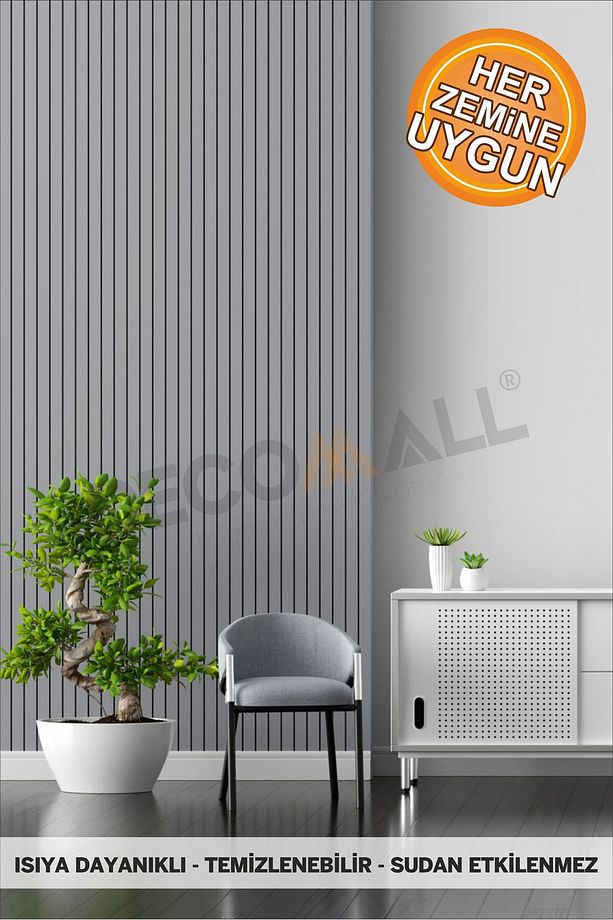 Code125 KENDİNDEN YAPIŞKANLI DUVAR KAPLAMA AHŞAP ÇİTA GÖRÜNÜMLÜ FOLYO İSKANDİNAV PANEL (100X300cm) - 1